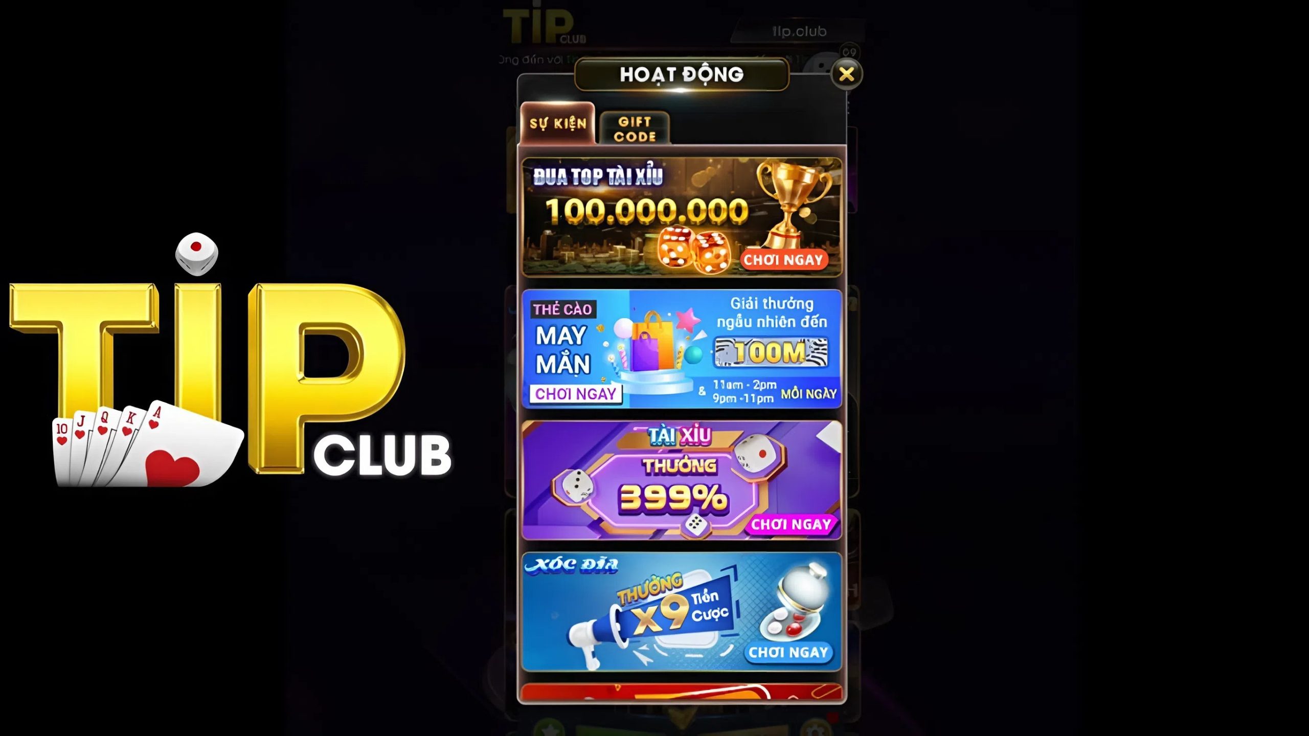 Tổng hợp các chương trình khuyến mãi Tipclub